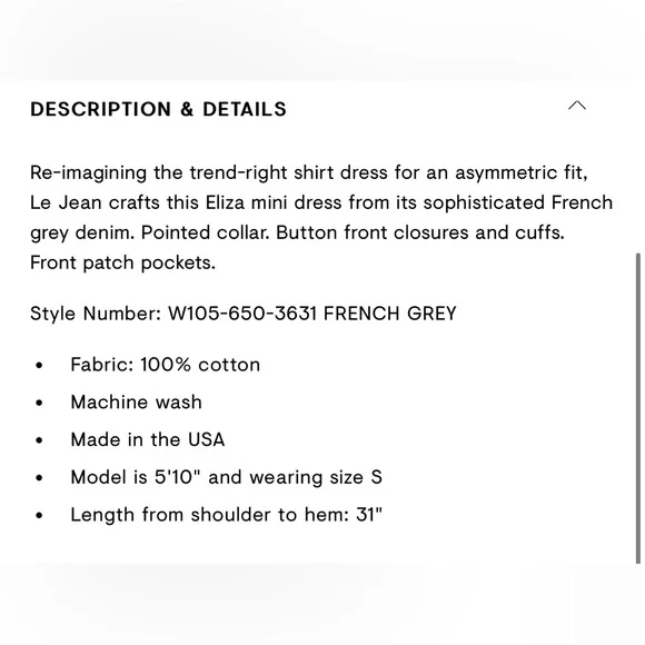 NWT Le Jean Denim Dress - Picture 6 of 6